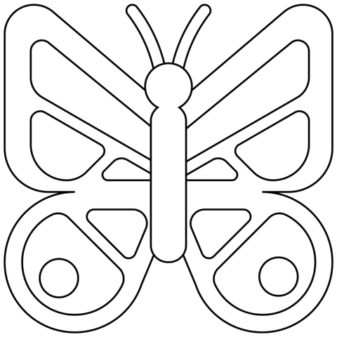 Butterfly Emoji Coloring Page